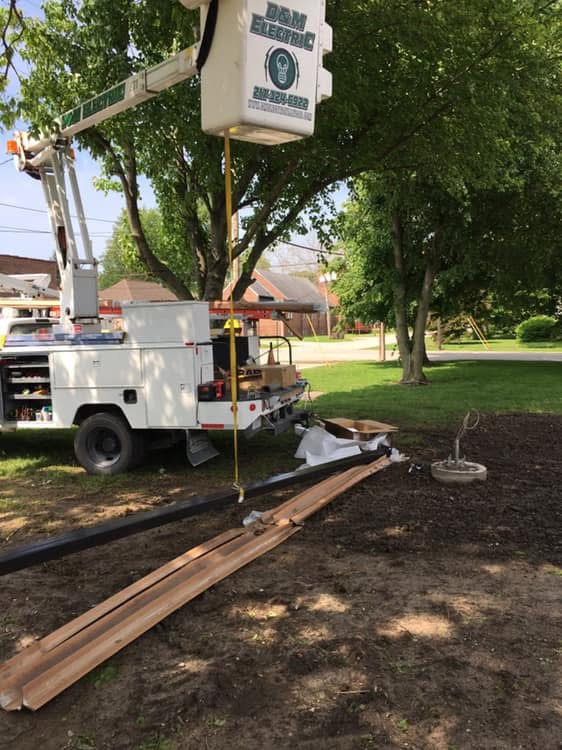 Bucket truck electrical installation