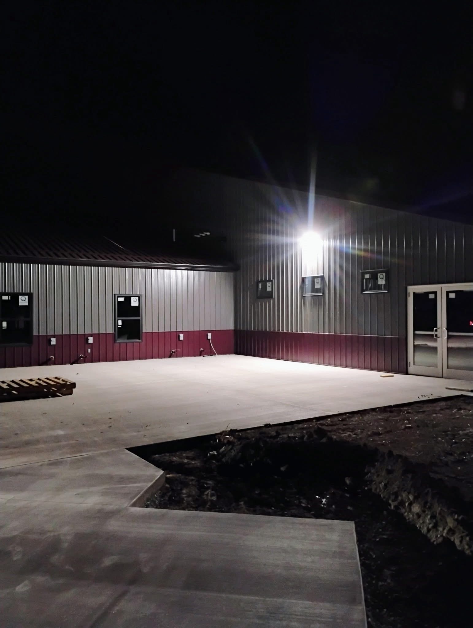 Exterior lighting project at night