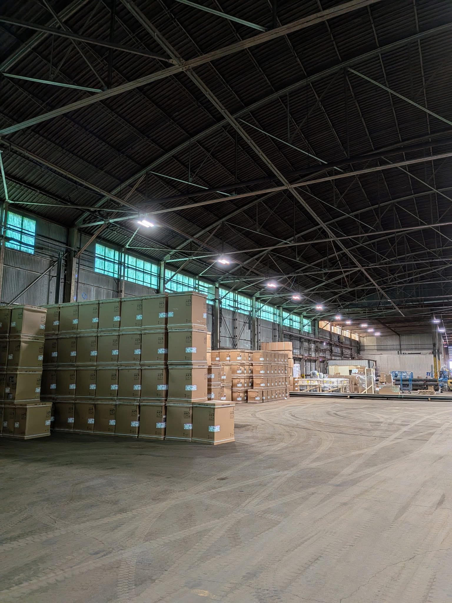 Warehouse electrical lighting work